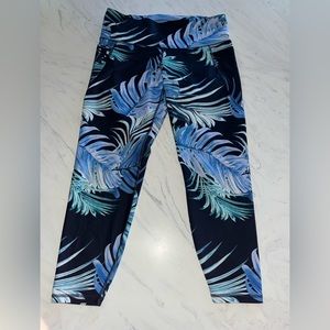 Old navy palm frond sport compression pants capri plus 1x blue tights leggings